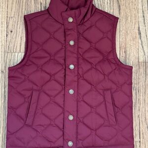 Janie and Jack Quilted Snap-Front Vest in Deep Wine